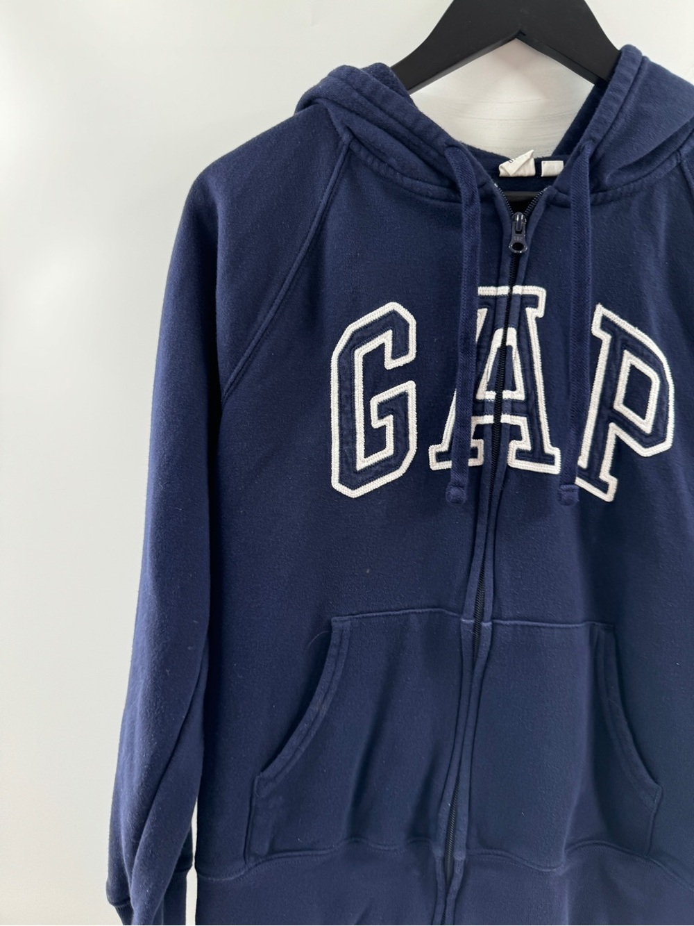 GAP Navy Blue Logo Full Zip Hoodie Jacket – Unisex Medium - Picture 2 of 8